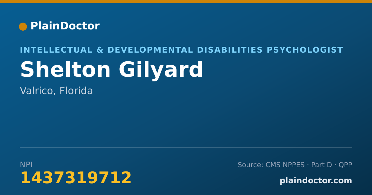 Shareable card for Shelton Gilyard - Intellectual & Developmental Disabilities Psychologist, Valrico, FL