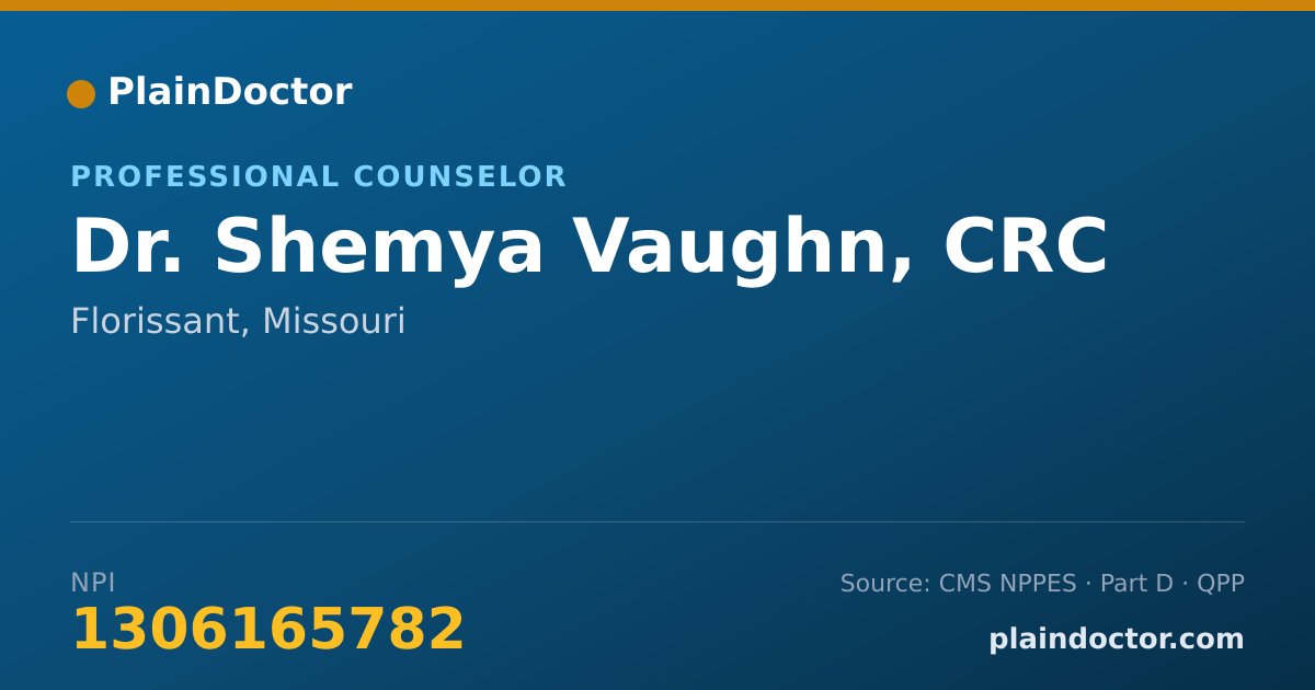 Shareable card for Shemya Vaughn, CRC - Professional Counselor, Florissant, MO