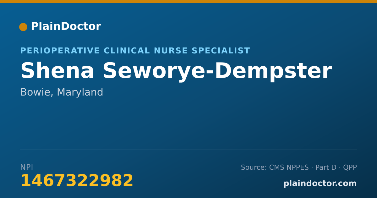 Shareable card for Shena Seworye-Dempster - Perioperative Clinical Nurse Specialist, Bowie, MD