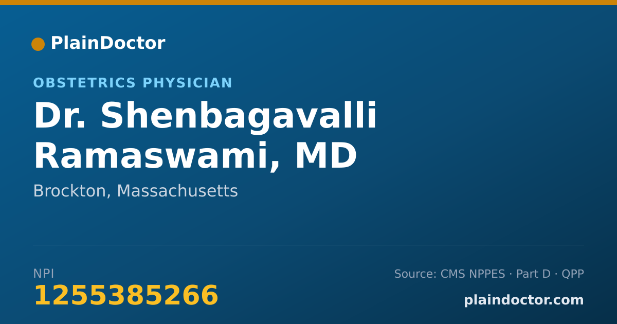 Shareable card for Shenbagavalli Ramaswami, MD - Obstetrics Physician, Brockton, MA