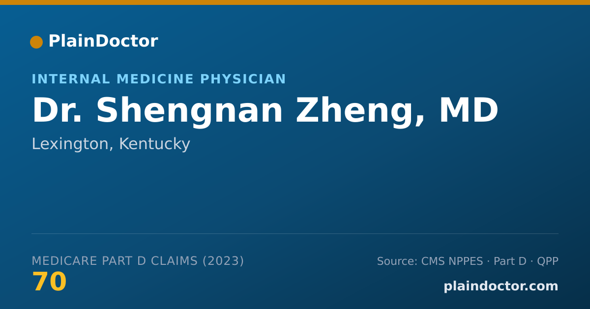 Shareable card for Shengnan Zheng, MD - Internal Medicine Physician, Lexington, KY