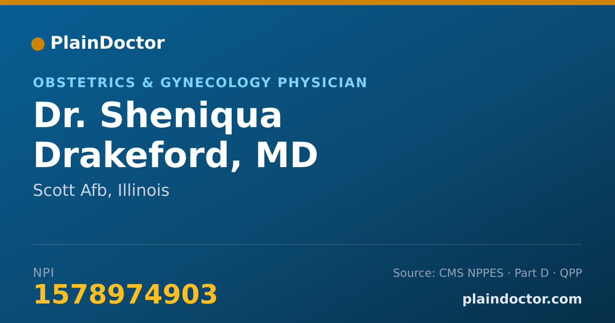 Shareable card for Sheniqua Drakeford, MD - Obstetrics & Gynecology Physician, Scott Afb, IL