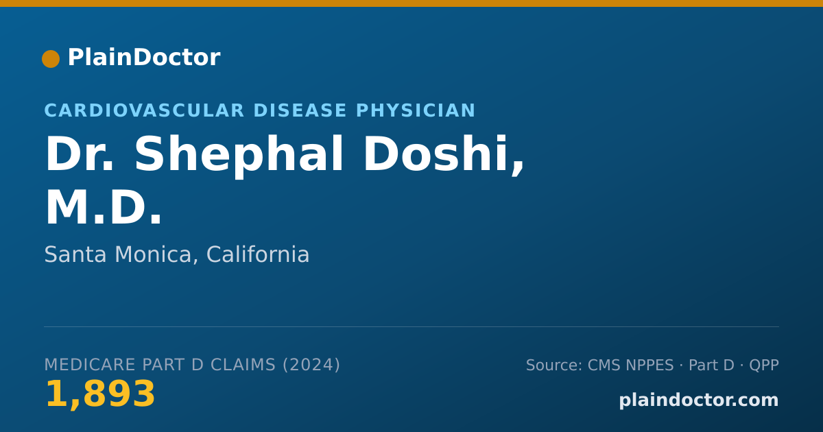 Shareable card for Shephal Doshi, M.D. - Cardiovascular Disease Physician, Santa Monica, CA