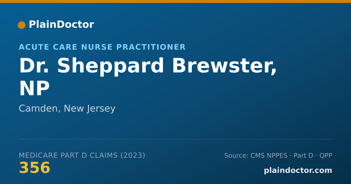 Shareable card for Sheppard Brewster, NP - Acute Care Nurse Practitioner, Camden, NJ