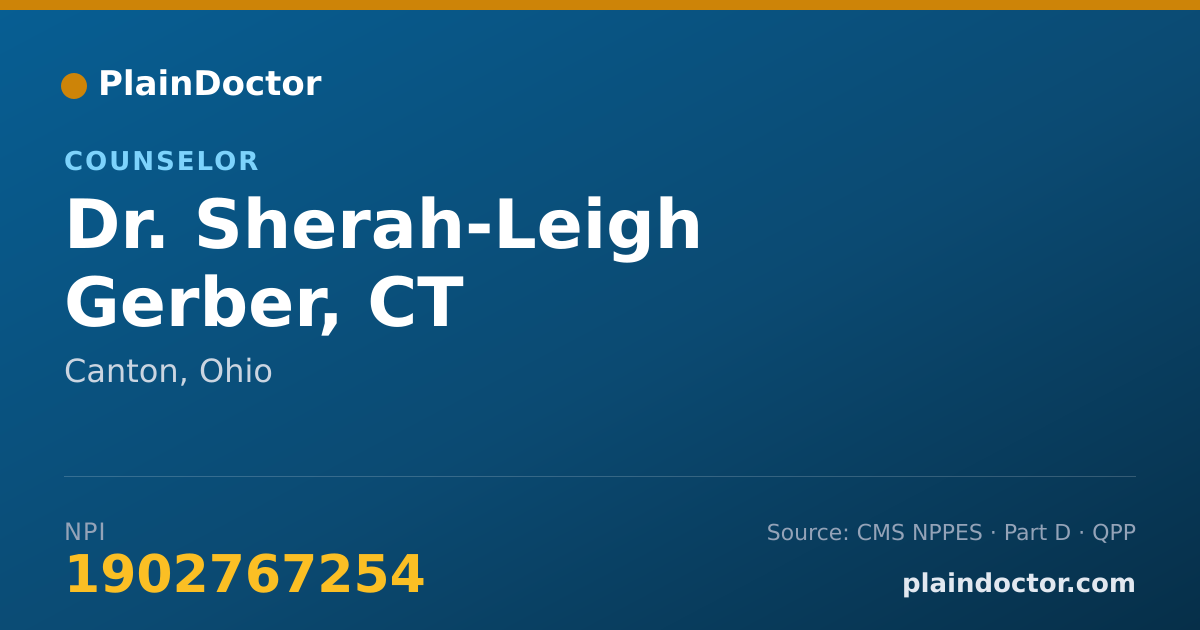 Shareable card for Sherah-Leigh Gerber, CT - Counselor, Canton, OH