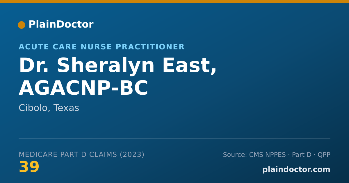 Shareable card for Sheralyn East, AGACNP-BC - Acute Care Nurse Practitioner, Cibolo, TX
