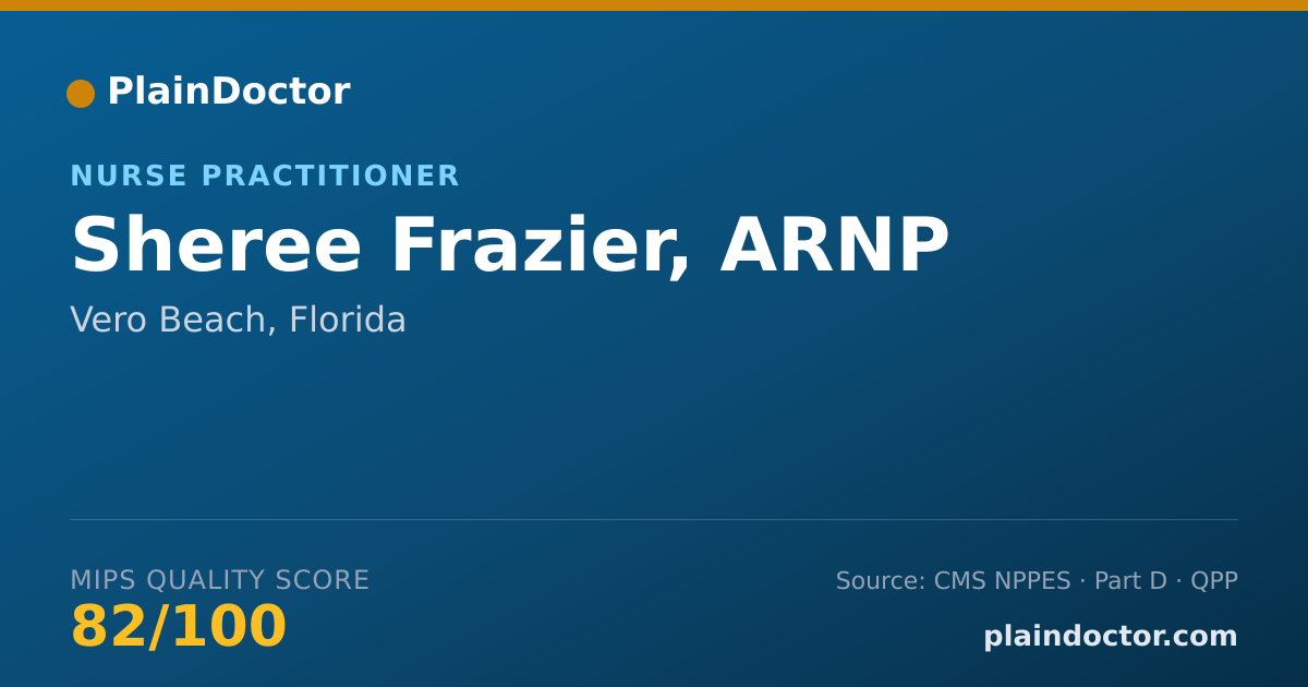Shareable card for Sheree Frazier, ARNP - Nurse Practitioner, Vero Beach, FL
