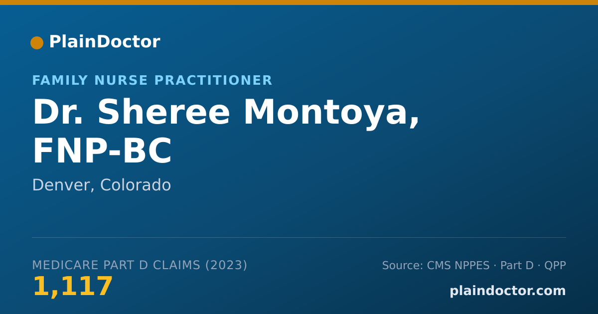 Shareable card for Sheree Montoya, FNP-BC - Family Nurse Practitioner, Denver, CO