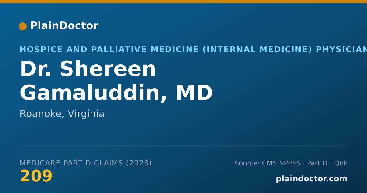 Shareable card for Shereen Gamaluddin, MD - Hospice and Palliative Medicine (Internal Medicine) Physician, Roanoke, VA