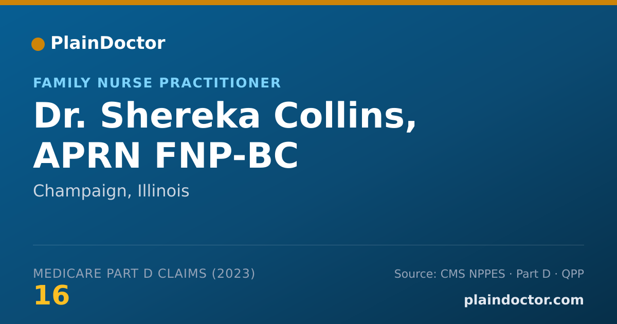 Shareable card for Shereka Collins, APRN FNP-BC - Family Nurse Practitioner, Champaign, IL