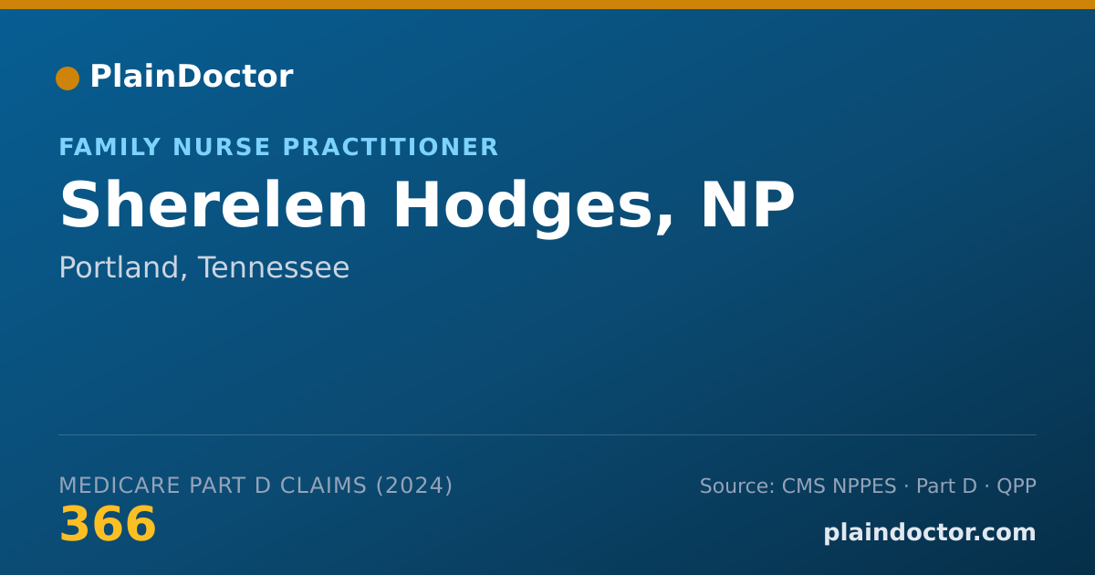 Shareable card for Sherelen Hodges, NP - Family Nurse Practitioner, Portland, TN