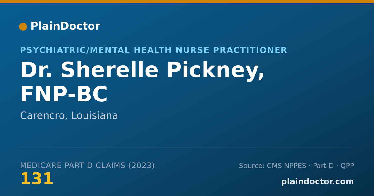 Shareable card for Sherelle Pickney, FNP-BC - Psychiatric/Mental Health Nurse Practitioner, Carencro, LA