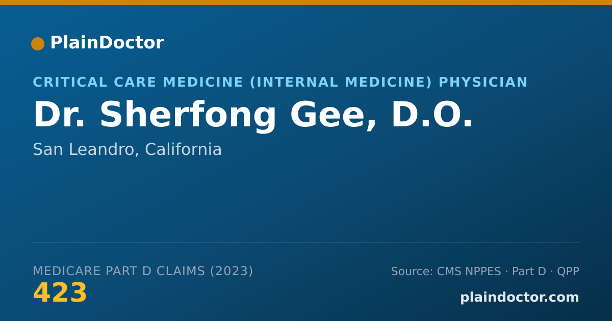 Shareable card for Sherfong Gee, D.O. - Critical Care Medicine (Internal Medicine) Physician, San Leandro, CA