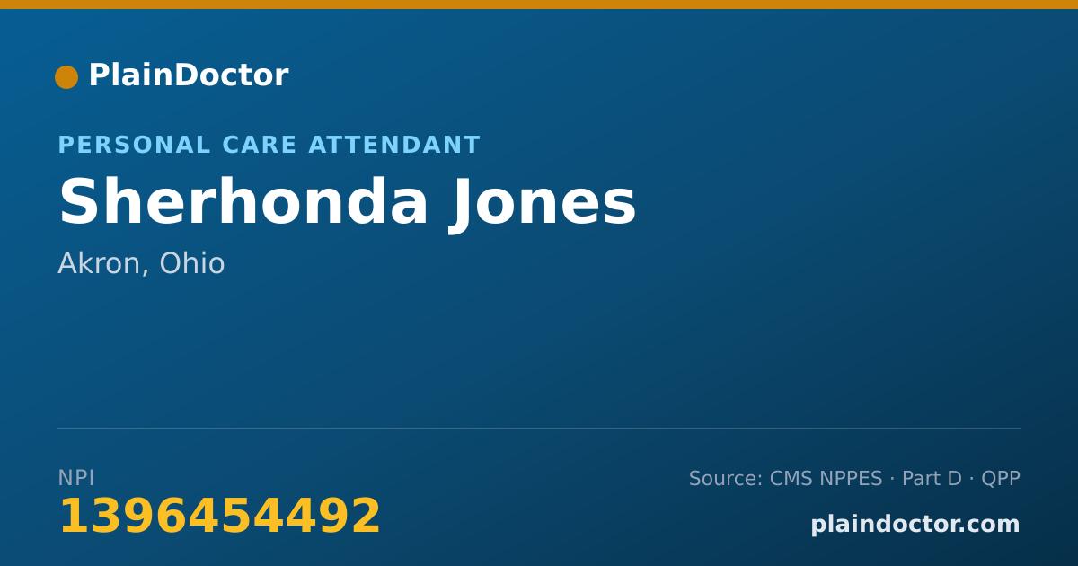Shareable card for Sherhonda Jones - Personal Care Attendant, Akron, OH