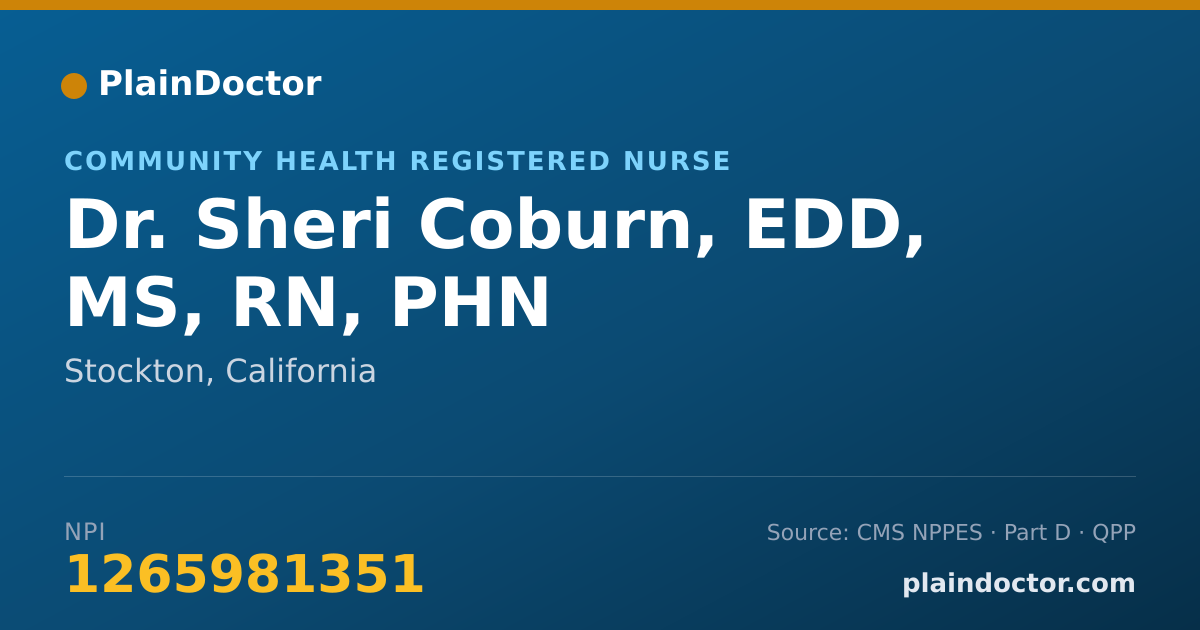 Shareable card for Sheri Coburn, EDD, MS, RN, PHN - Community Health Registered Nurse, Stockton, CA