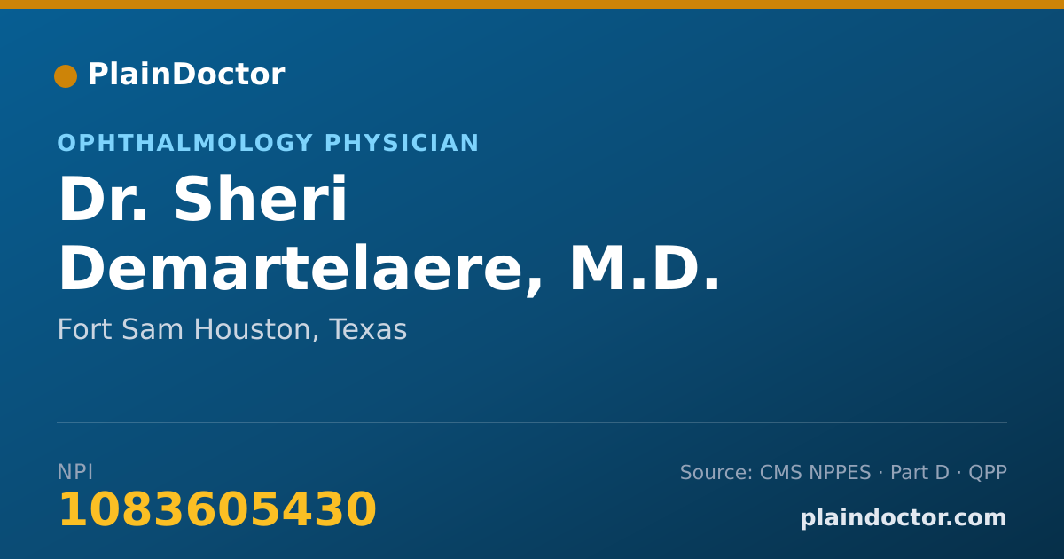Shareable card for Sheri Demartelaere, M.D. - Ophthalmology Physician, Fort Sam Houston, TX