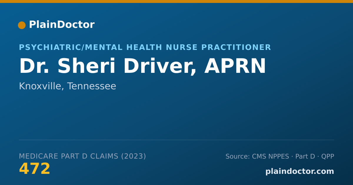 Shareable card for Sheri Driver, APRN - Psychiatric/Mental Health Nurse Practitioner, Knoxville, TN
