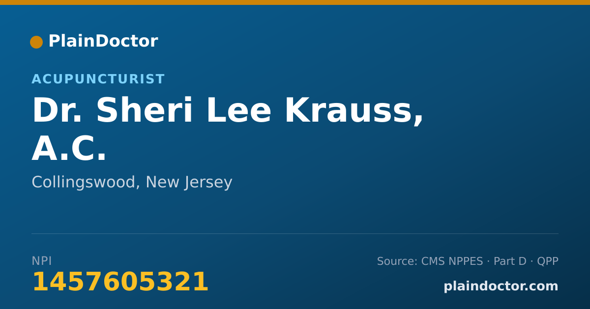 Shareable card for Sheri Lee Krauss, A.C. - Acupuncturist, Collingswood, NJ