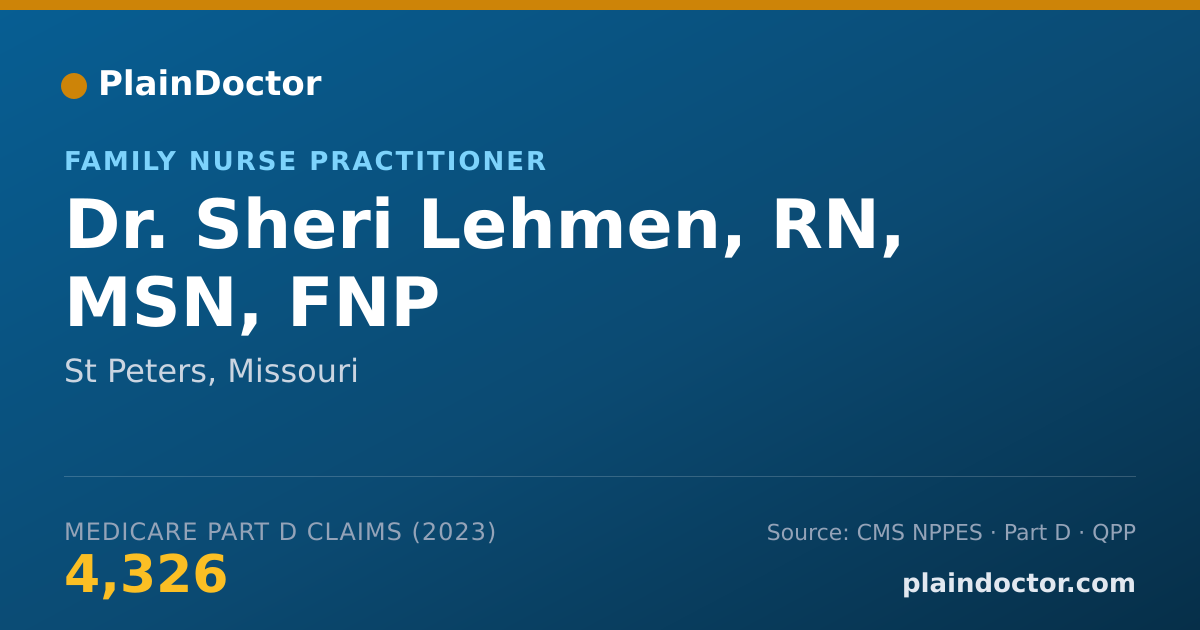 Shareable card for Sheri Lehmen, RN, MSN, FNP - Family Nurse Practitioner, St Peters, MO
