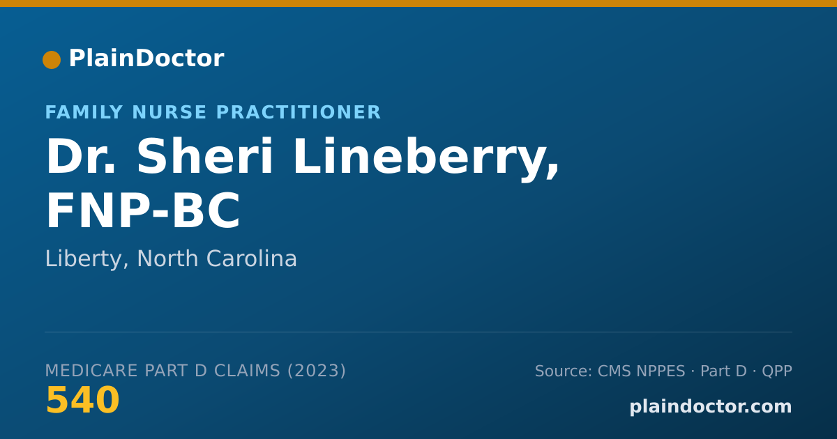 Shareable card for Sheri Lineberry, FNP-BC - Family Nurse Practitioner, Liberty, NC