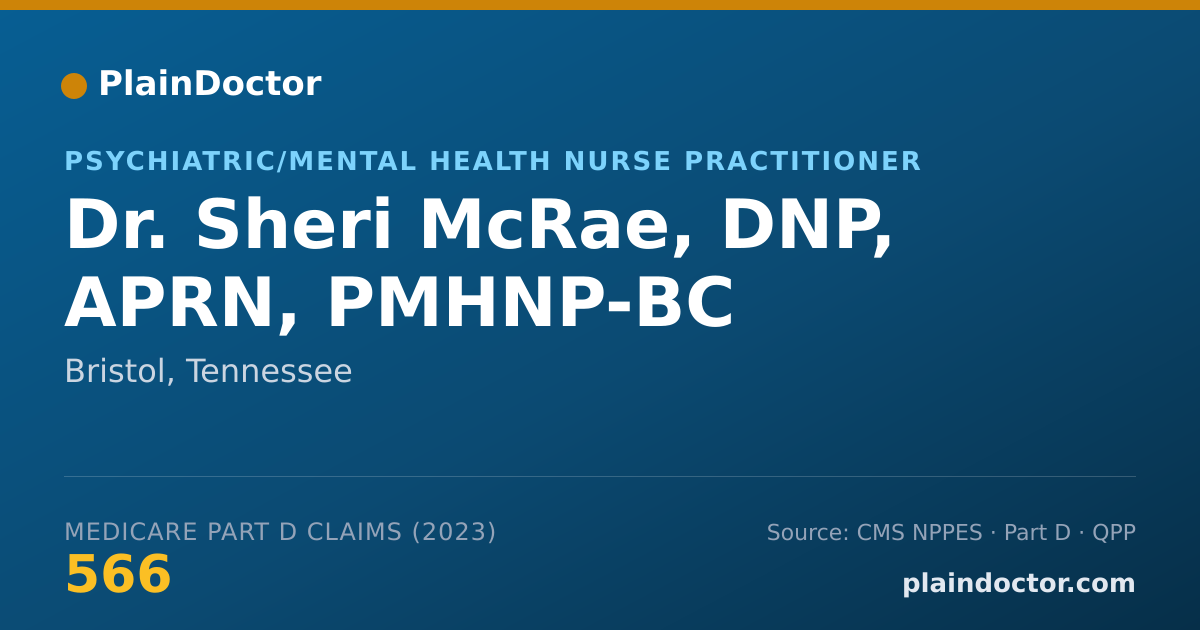 Shareable card for Sheri McRae, DNP, APRN, PMHNP-BC - Psychiatric/Mental Health Nurse Practitioner, Bristol, TN