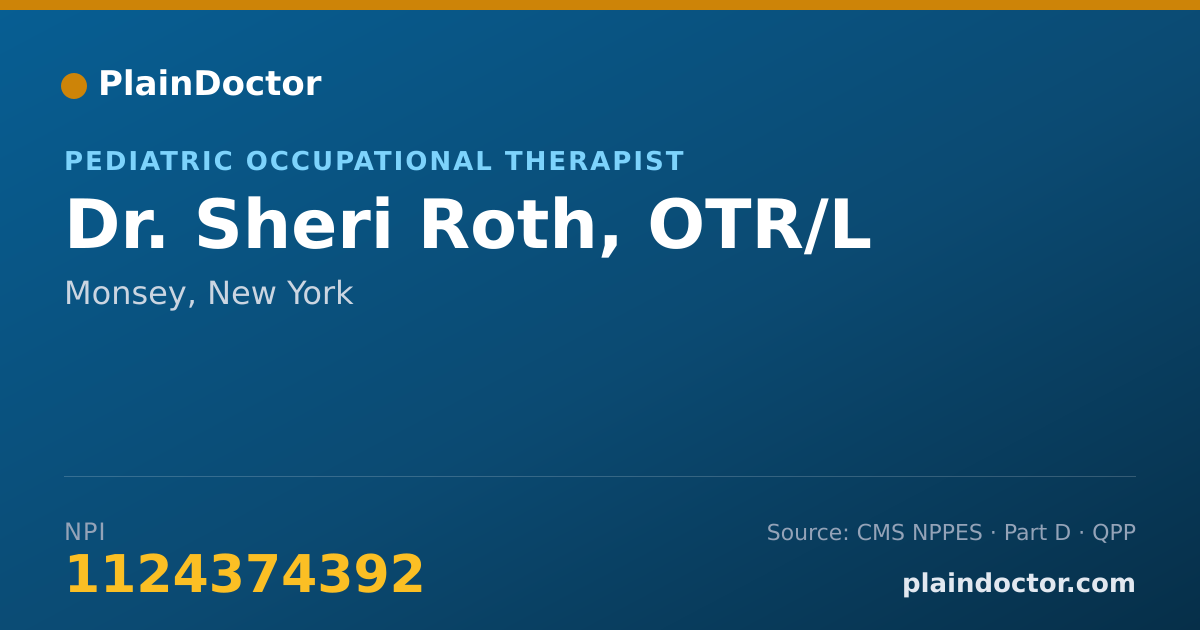 Shareable card for Sheri Roth, OTR/L - Pediatric Occupational Therapist, Monsey, NY