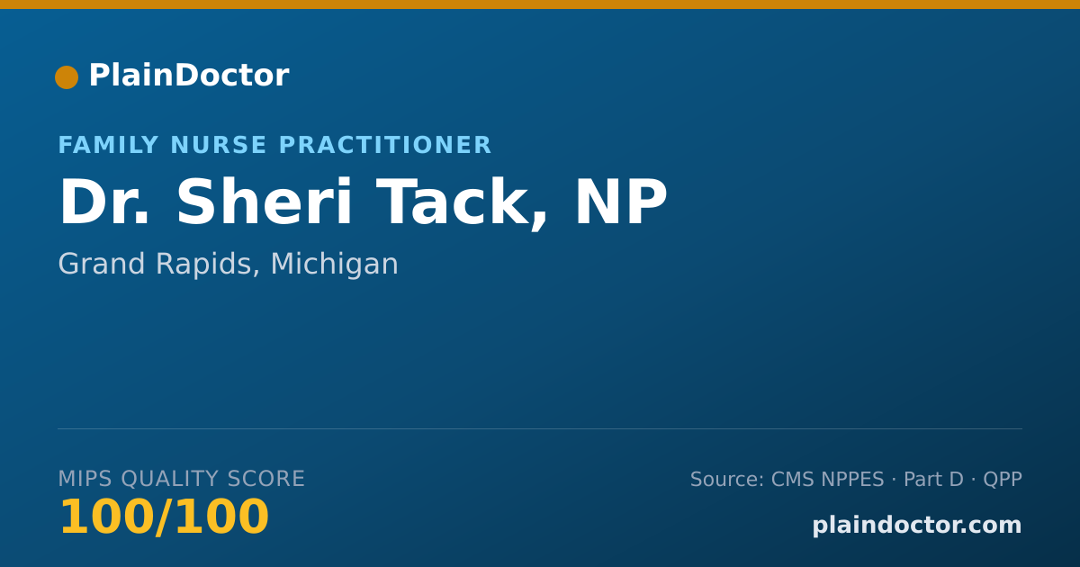 Shareable card for Sheri Tack, NP - Family Nurse Practitioner, Grand Rapids, MI