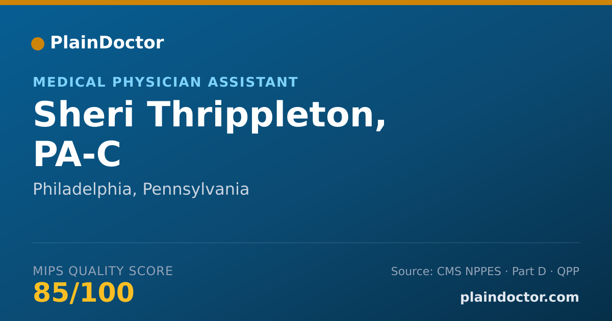 Shareable card for Sheri Thrippleton, PA-C - Medical Physician Assistant, Philadelphia, PA