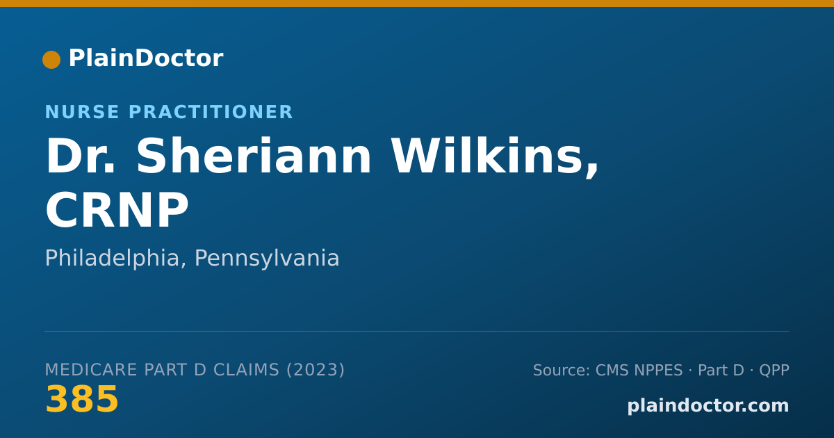 Shareable card for Sheriann Wilkins, CRNP - Nurse Practitioner, Philadelphia, PA