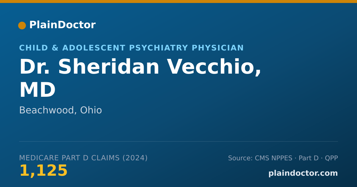 Shareable card for Sheridan Vecchio, MD - Child & Adolescent Psychiatry Physician, Beachwood, OH