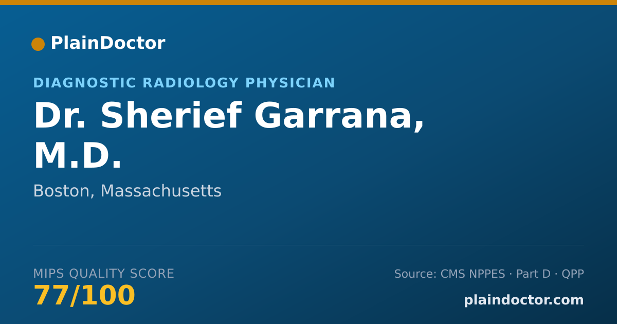 Shareable card for Sherief Garrana, M.D. - Diagnostic Radiology Physician, Boston, MA