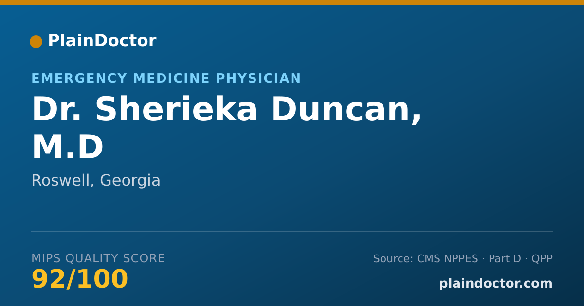 Shareable card for Sherieka Duncan, M.D - Emergency Medicine Physician, Roswell, GA