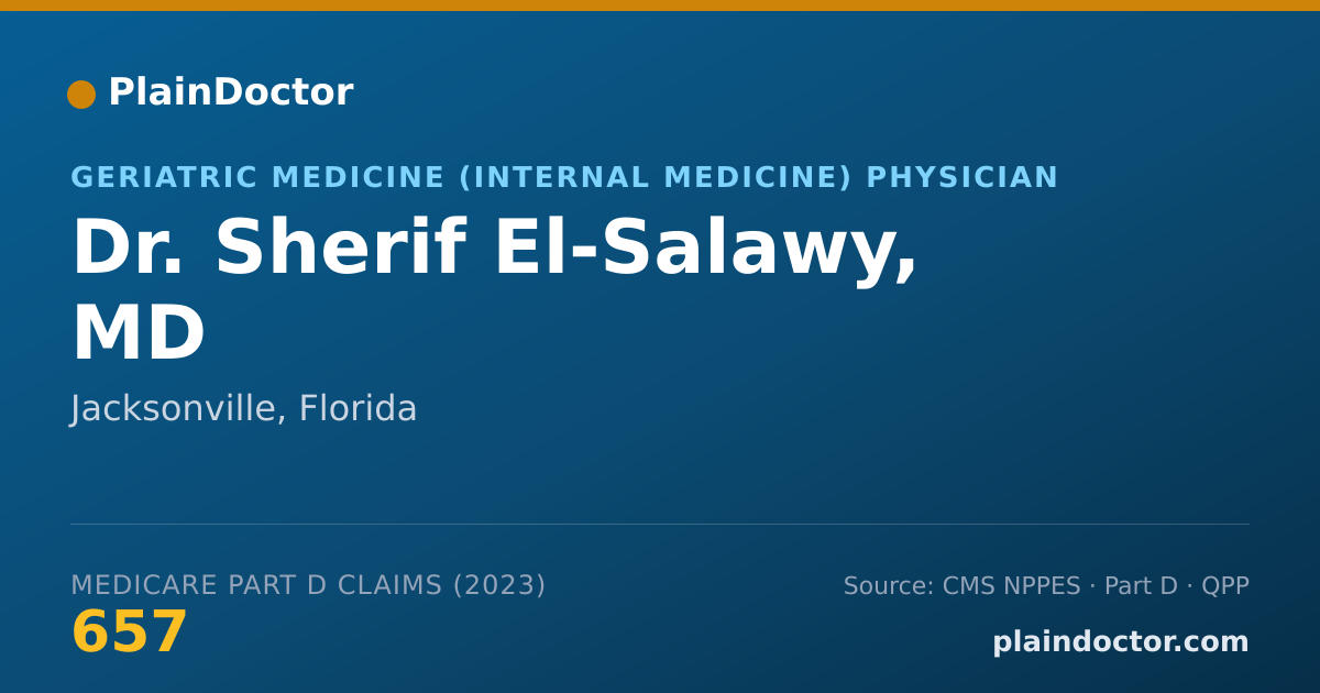 Shareable card for Sherif El-Salawy, MD - Geriatric Medicine (Internal Medicine) Physician, Jacksonville, FL