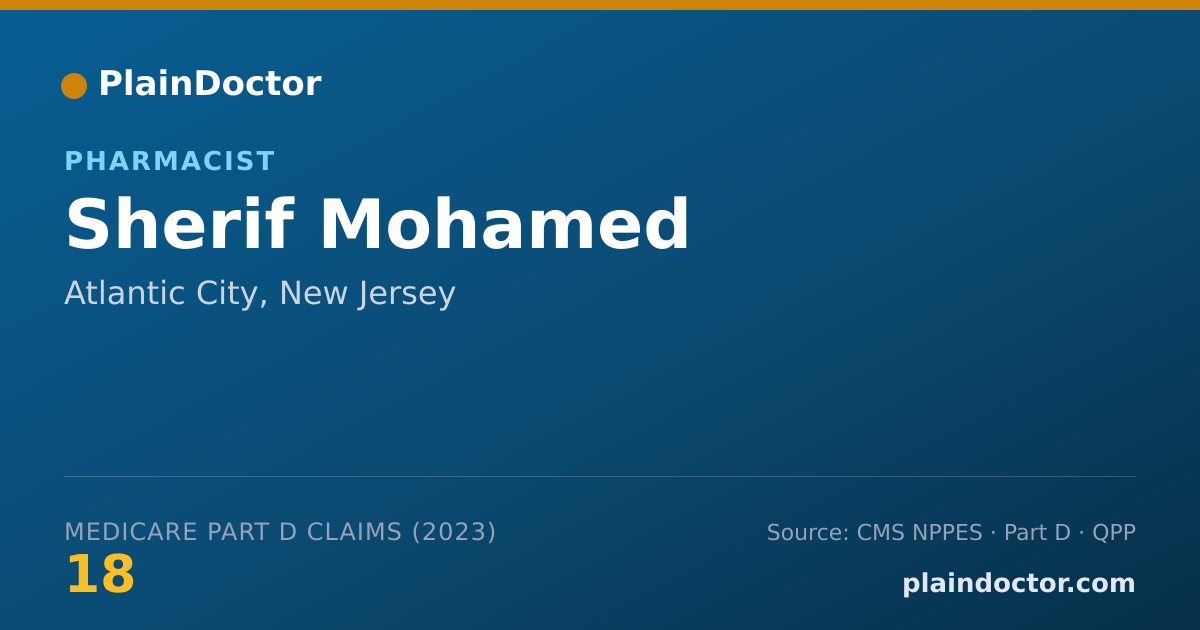 Shareable card for Sherif Mohamed - Pharmacist, Atlantic City, NJ