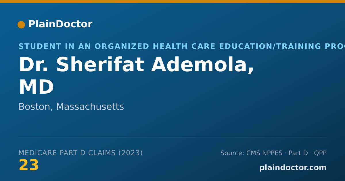 Shareable card for Sherifat Ademola, MD - Student in an Organized Health Care Education/Training Program, Boston, MA