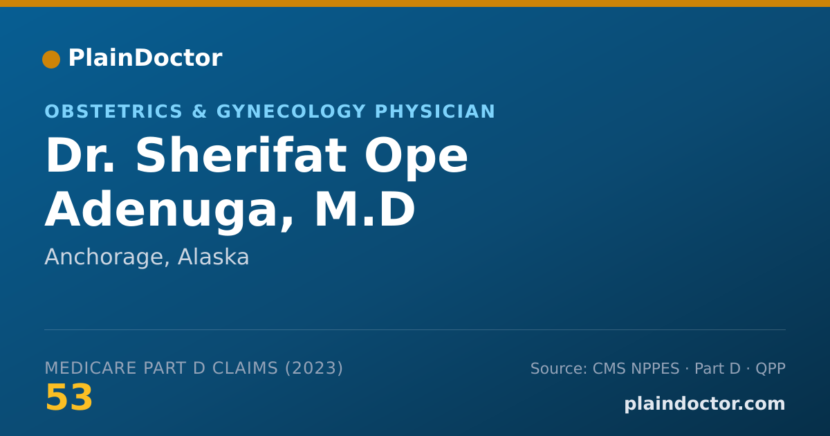 Shareable card for Sherifat Ope Adenuga, M.D - Obstetrics & Gynecology Physician, Anchorage, AK