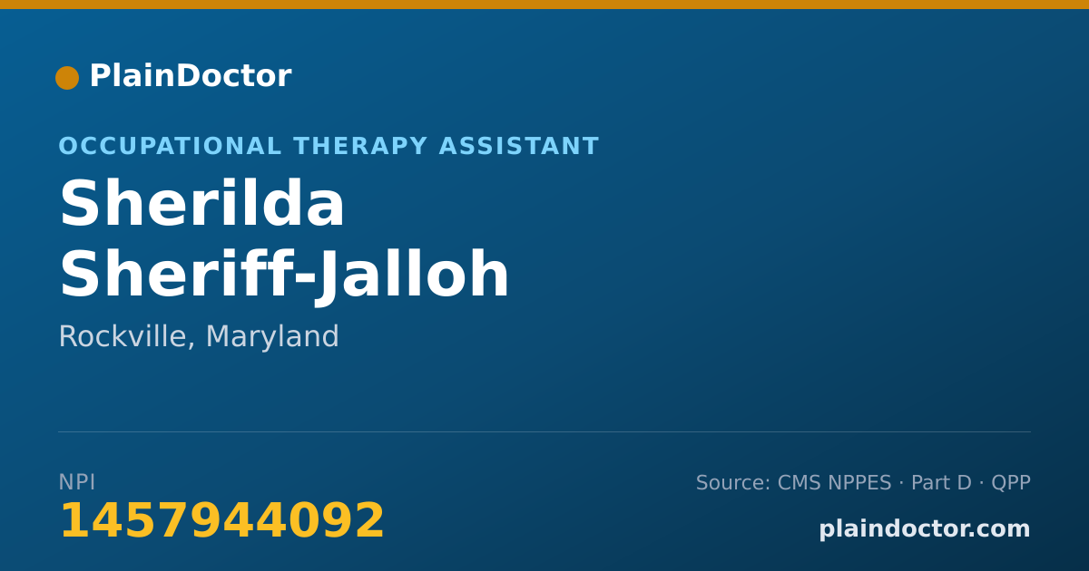 Shareable card for Sherilda Sheriff-Jalloh - Occupational Therapy Assistant, Rockville, MD
