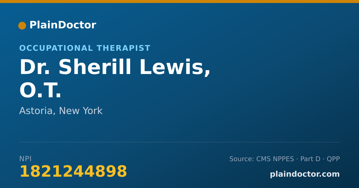 Shareable card for Sherill Lewis, O.T. - Occupational Therapist, Astoria, NY