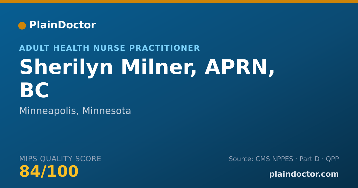 Shareable card for Sherilyn Milner, APRN, BC - Adult Health Nurse Practitioner, Minneapolis, MN