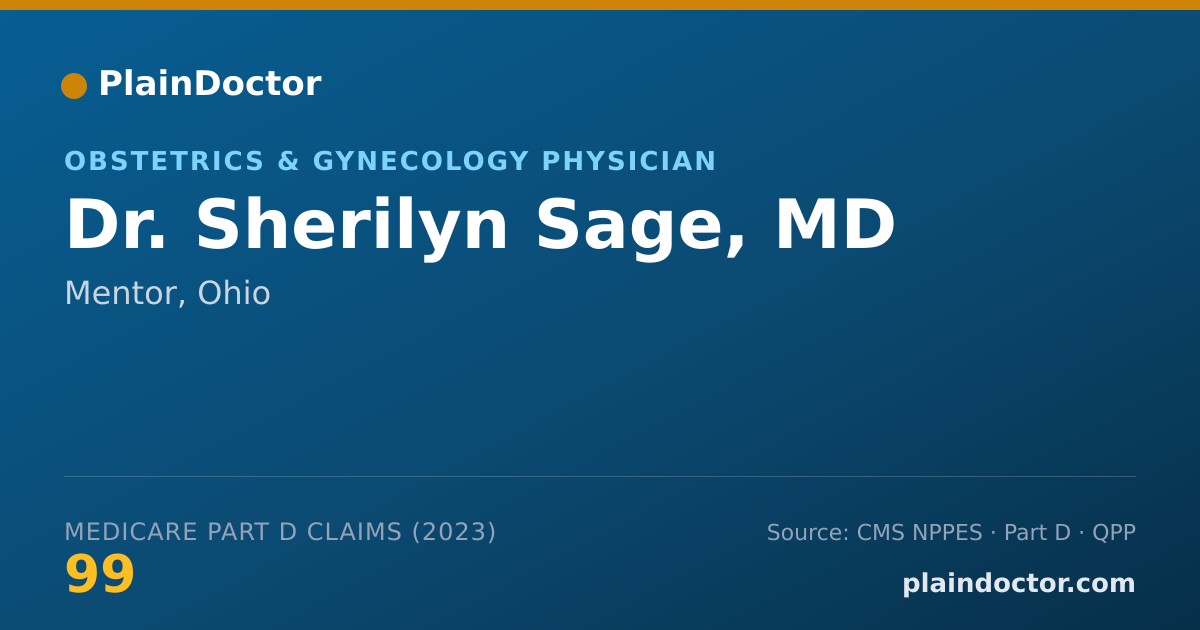 Shareable card for Sherilyn Sage, MD - Obstetrics & Gynecology Physician, Mentor, OH