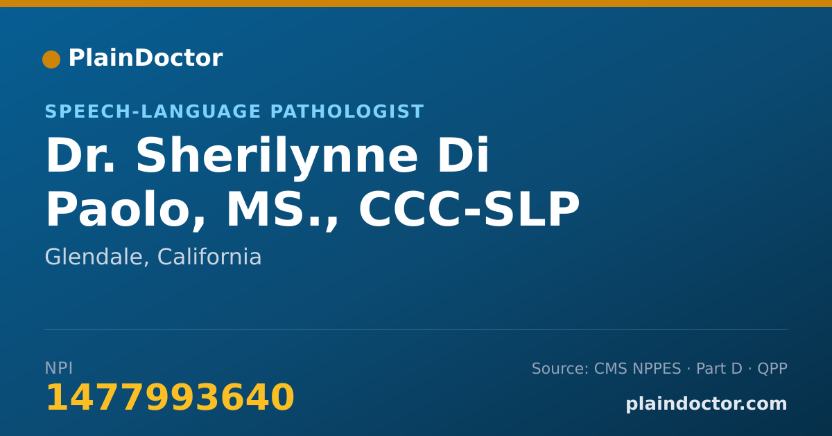 Shareable card for Sherilynne Di Paolo, MS., CCC-SLP - Speech-Language Pathologist, Glendale, CA