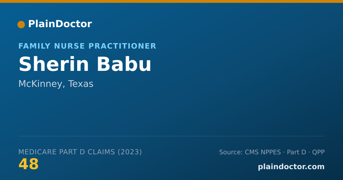 Shareable card for Sherin Babu - Family Nurse Practitioner, McKinney, TX
