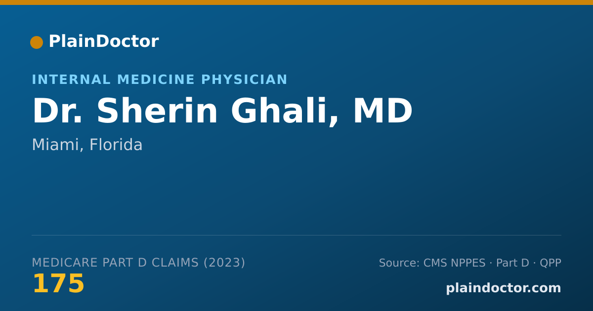 Shareable card for Sherin Ghali, MD - Internal Medicine Physician, Miami, FL
