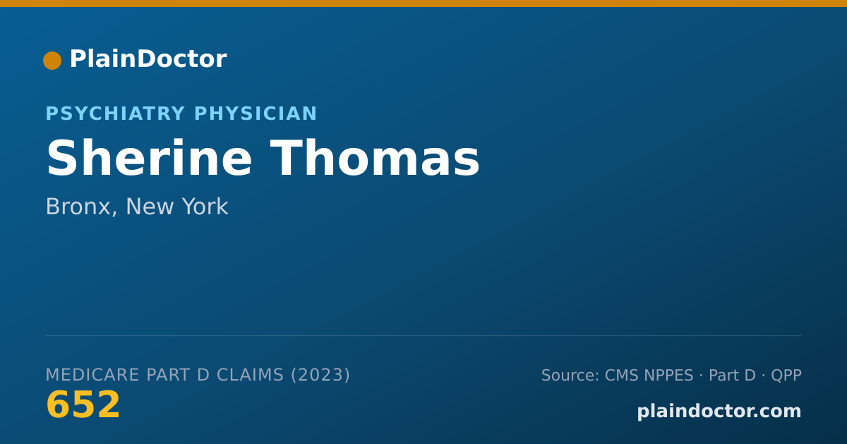Shareable card for Sherine Thomas - Psychiatry Physician, Bronx, NY