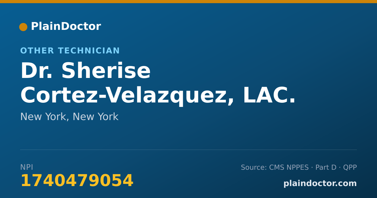 Shareable card for Sherise Cortez-Velazquez, LAC. - Other Technician, New York, NY