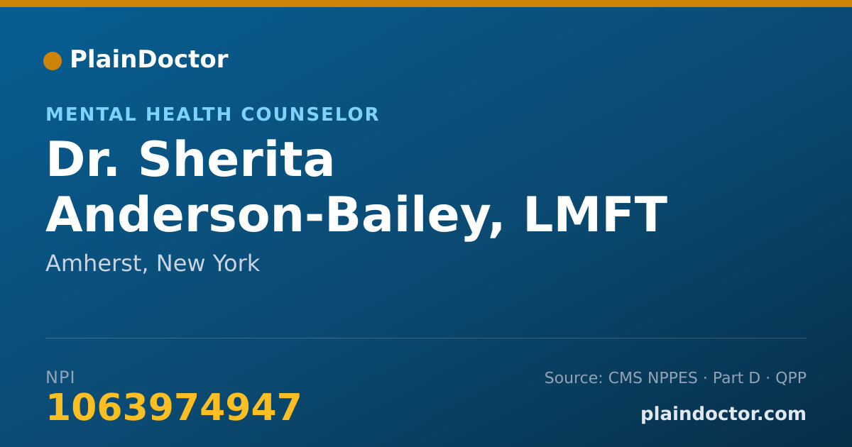Shareable card for Sherita Anderson-Bailey, LMFT - Mental Health Counselor, Amherst, NY