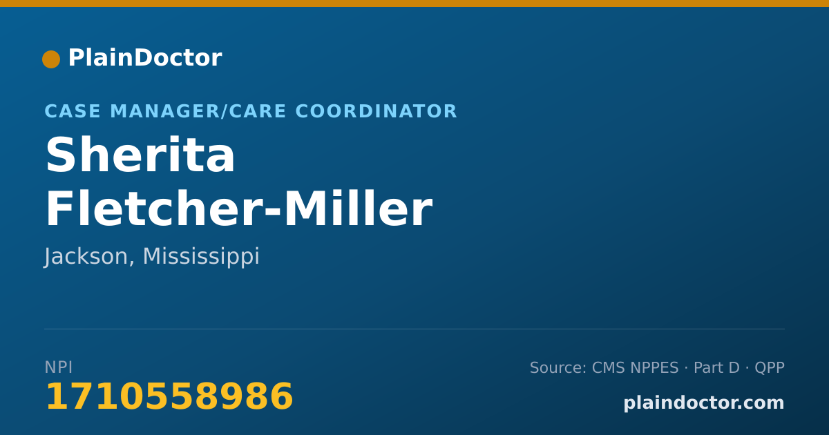 Shareable card for Sherita Fletcher-Miller - Case Manager/Care Coordinator, Jackson, MS