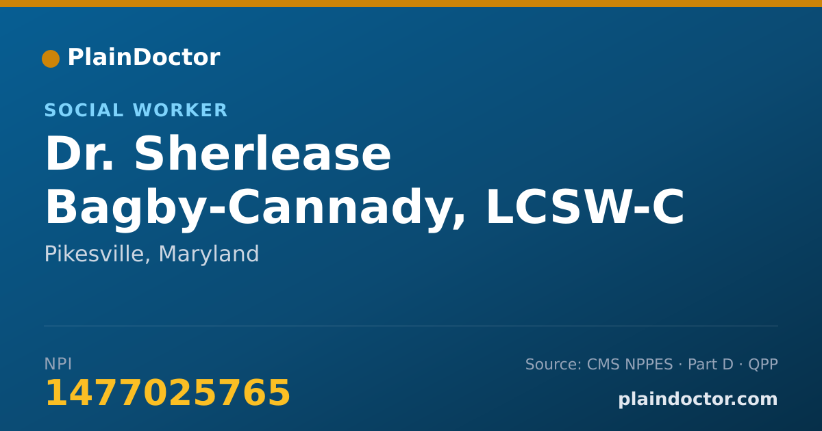 Shareable card for Sherlease Bagby-Cannady, LCSW-C - Social Worker, Pikesville, MD