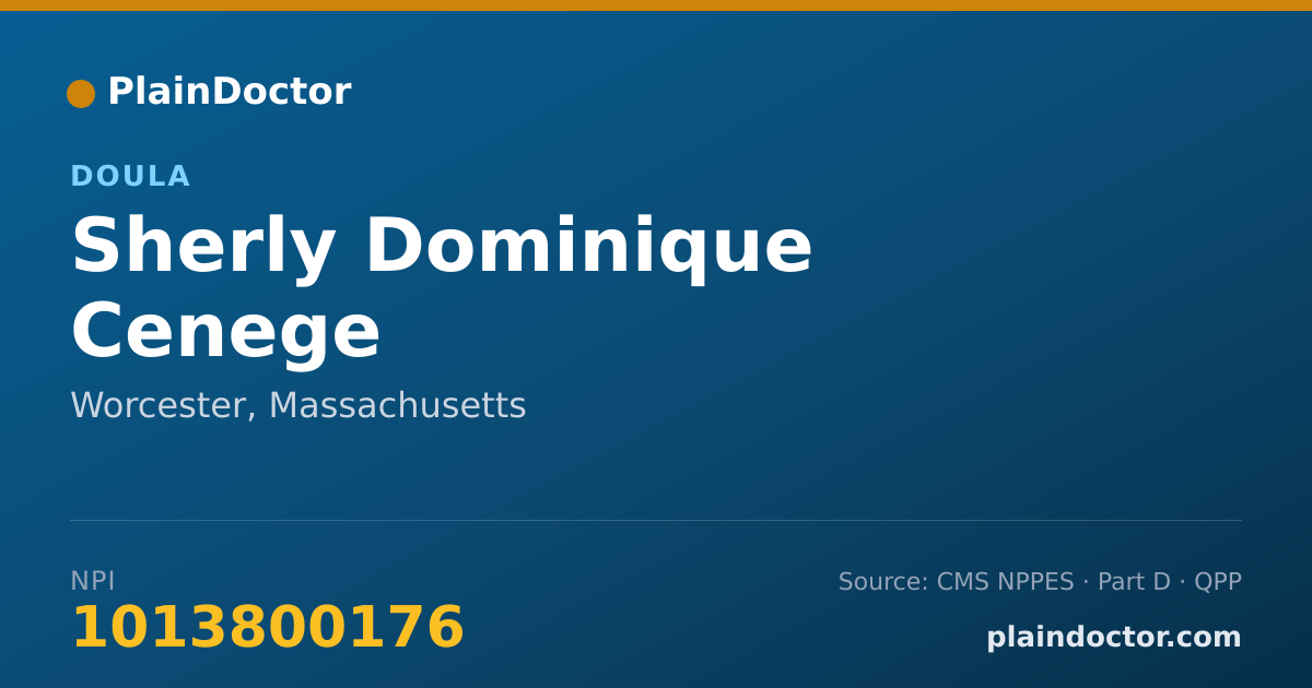 Shareable card for Sherly Dominique Cenege - Doula, Worcester, MA