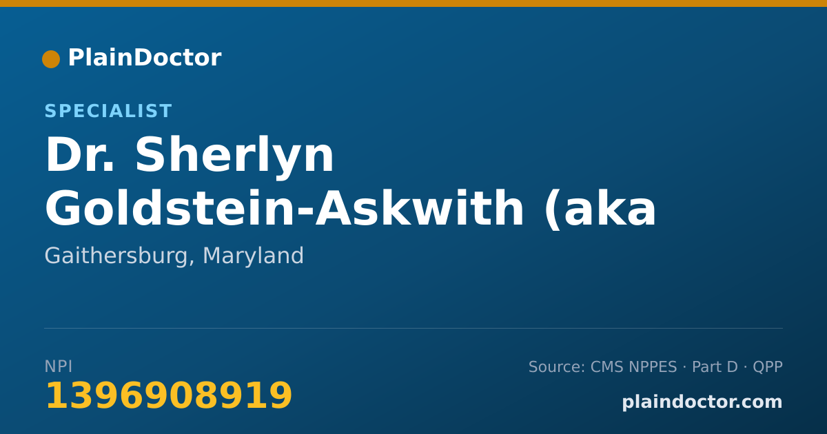 Shareable card for Sherlyn Goldstein-Askwith (aka Askwith), LCSW-C - Specialist, Gaithersburg, MD